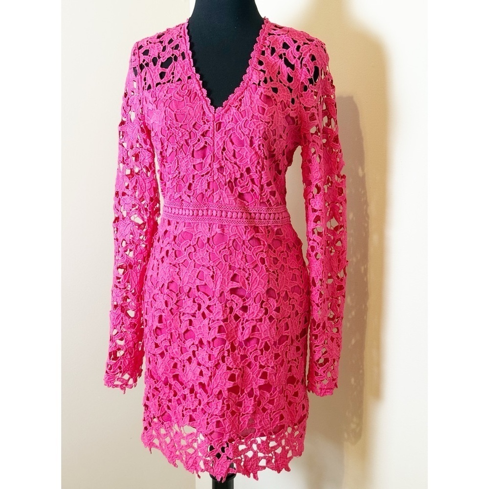 ENDLESS ROSE LONG SLEEVE LACE MINI DRESS M - Picture 5 of 15